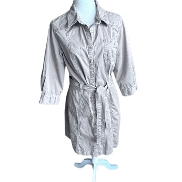 Gloria Vanderbilt Y2K Dress Cotton Button Down Casual SZ 12 - Picture 2 of 15